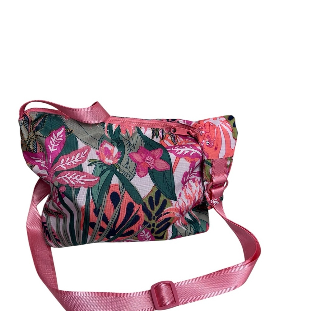 Vera Bradley rainforest print recycled material
Sling bag